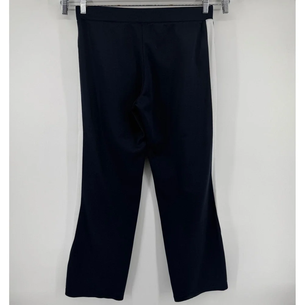 Nike Athletic Pants Womens XL Navy Blue Side Stripe Wide Leg‎ Flare Track Pants